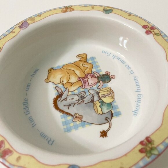 2001 Disney Royal Doulton Winnie the Pooh Baby Bowl Eeyore and Piglet Honey - Picture 14 of 16